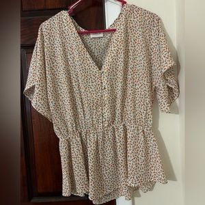 Sienna Sky orange floral blouse